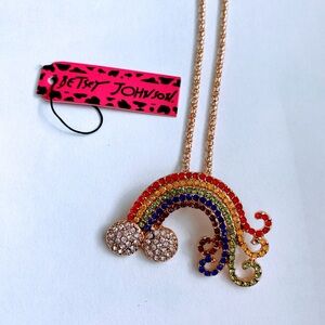 Rainbow crystal studded Pendant Necklace